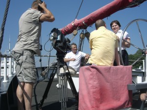 Filmdreh (making of) zur Dokumentation über Luckners Yacht 